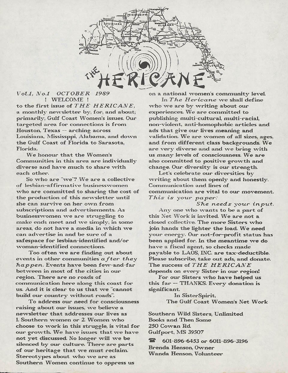 The cover of Hericane Volume 1, October 1989