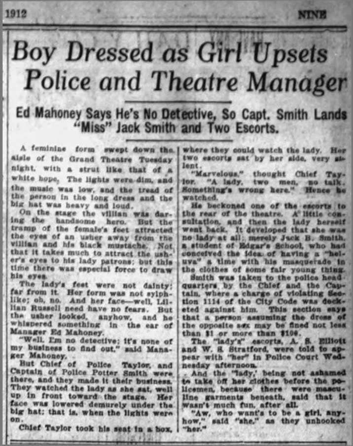 A Newspaper Article from 1912